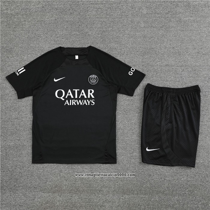 Tuta da Track Paris Saint-Germain Manica Corta 2022 2023 Nero - Pantalon Corto